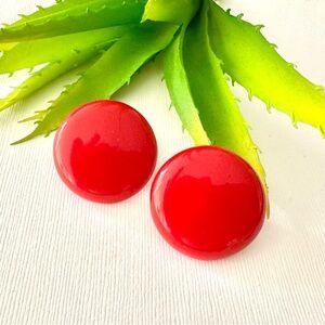 Red Vintage Costume Earrings